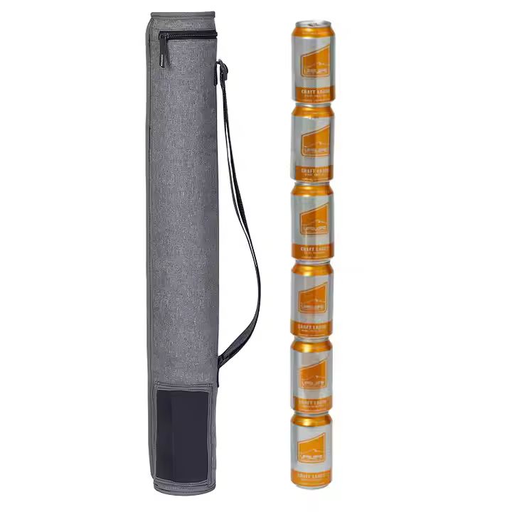Adjustable Shoulder Strap 6 Cans Beer Sling Cooler Tube Insulated Golf Cooler Bag