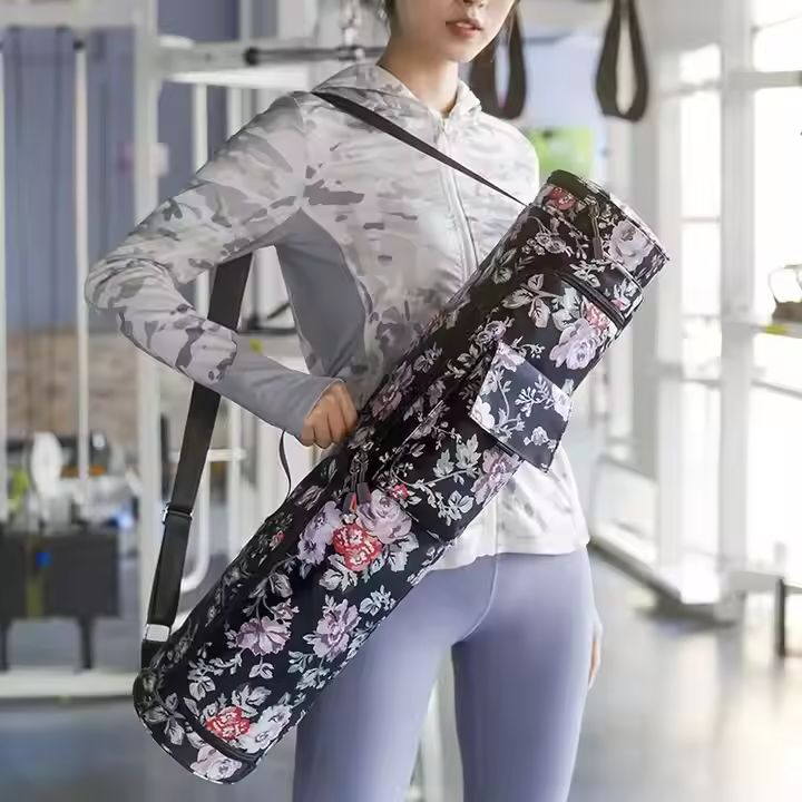 Eco-friendly Multifunctional Round Sport Gym Duffel Bag Colorful Reusable Polyester Yoga Mat Carrier Lady's Portable Style