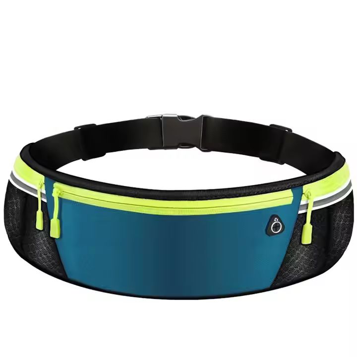 Unisex Reflective Outdoor Sports Crossbody Bag for Travel & Fitness Riding with Zipper Closure and Earphone Hole
