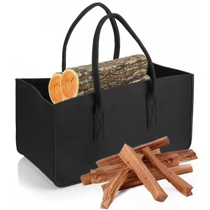 Durable Hot Selling Easy Carry Felt Firewood Bag