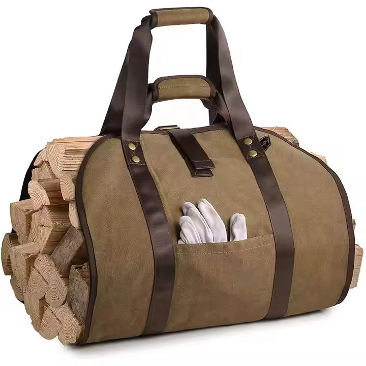 Heavy Duty Special Purpose Wax Canvas Firewood Carrying Bag