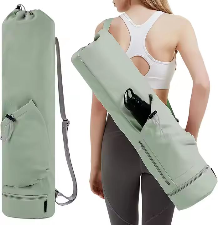 Yoga Pilates Bag with Adjustable Carry Strap Portable Wet Compartment and Pockets