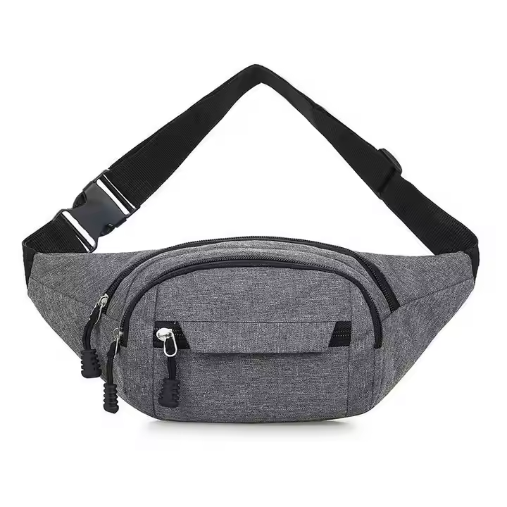 Nylon Unisex Waist Bag Waterproof Fanny Pack Adjustable Zipper Closure Fashionable Design for Travel Outdoor Use