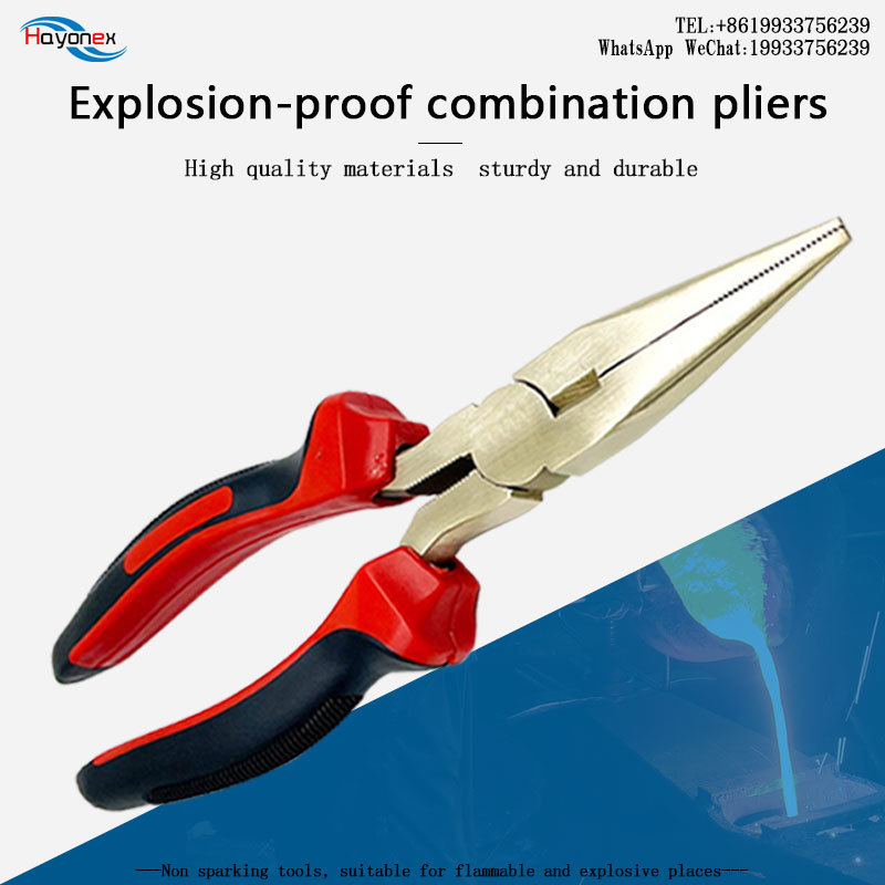 Use of non-sparking long-nose pliers