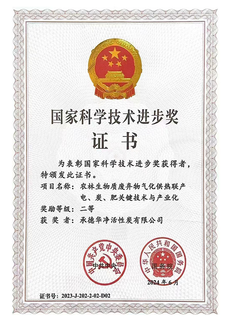 国家科学技术进步奖证书