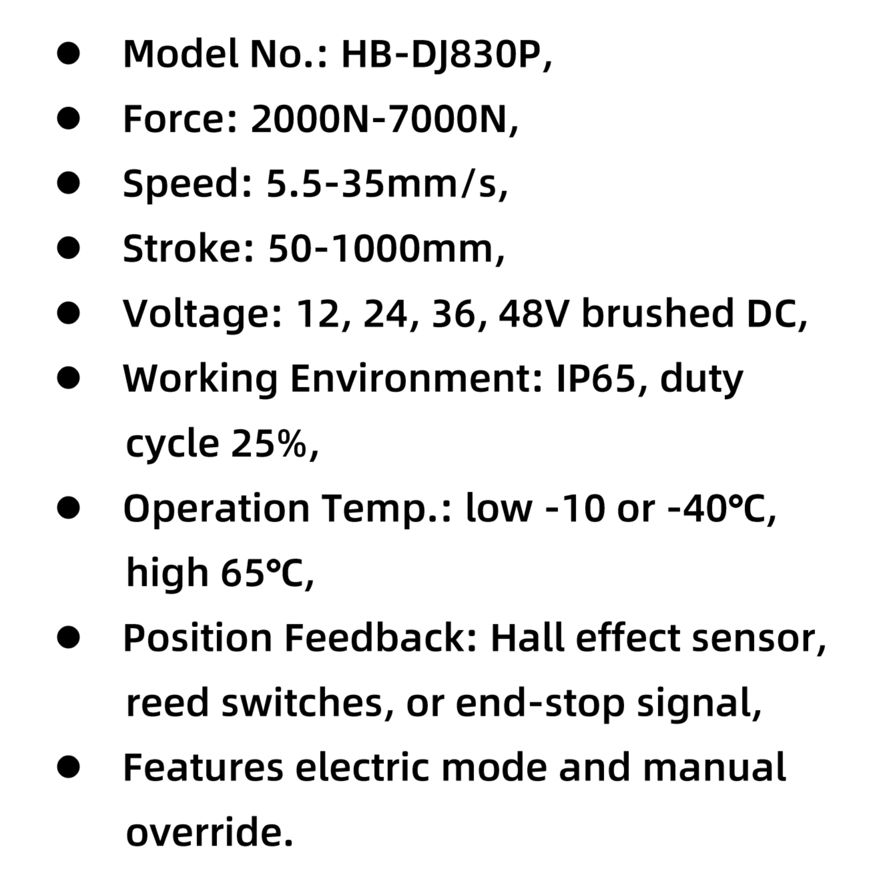 HB-DJ830P Linear Actuator