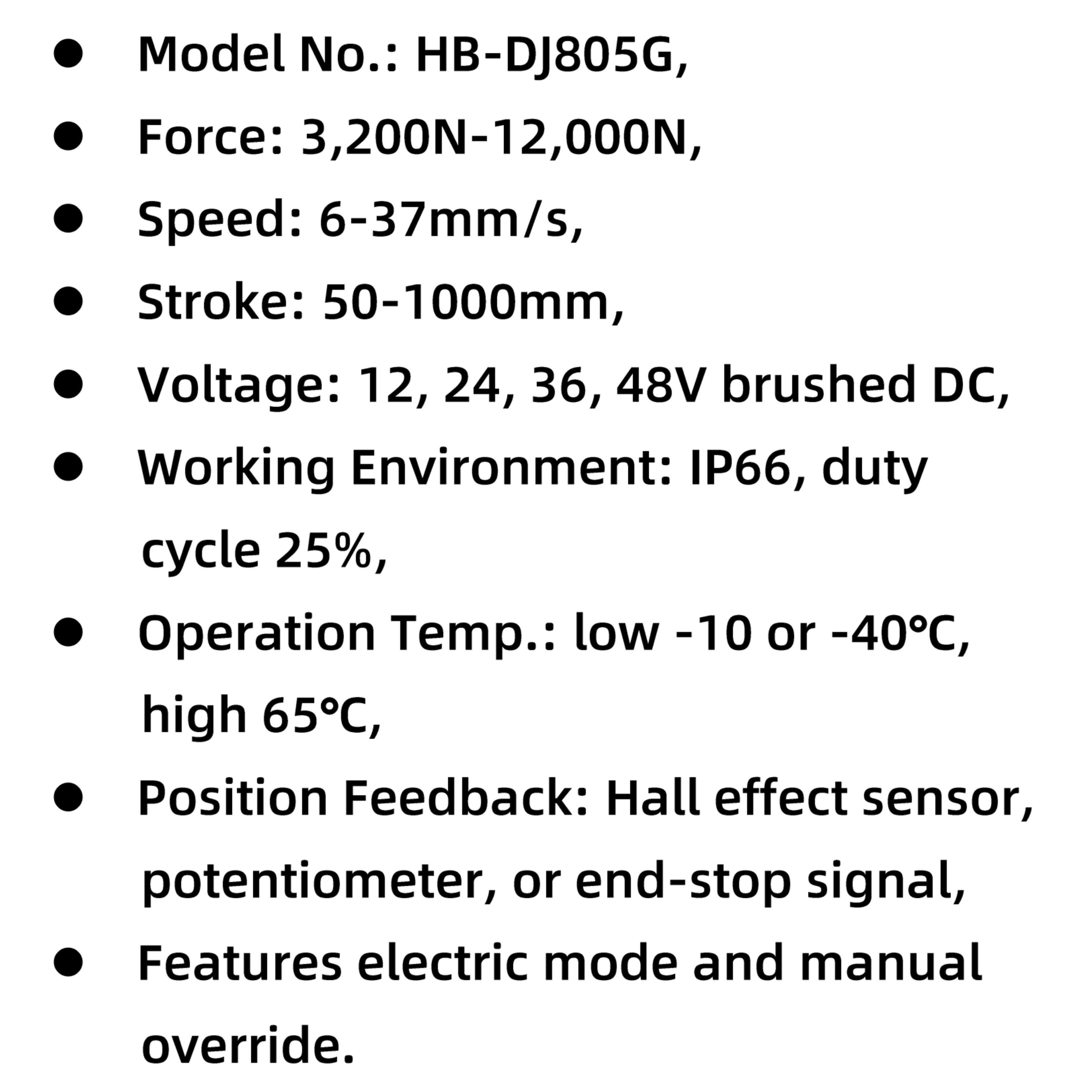 HB-DJ805G Linear actuator