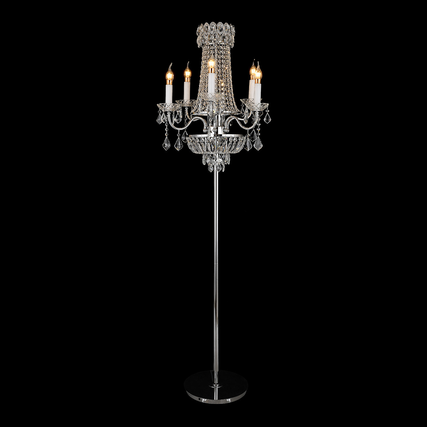 Traditional Royal Luxury Style Golden Crystal Floor Lamp JYF965