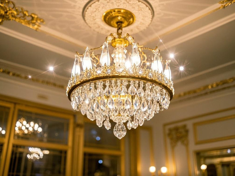 Design features of crystal chandelier