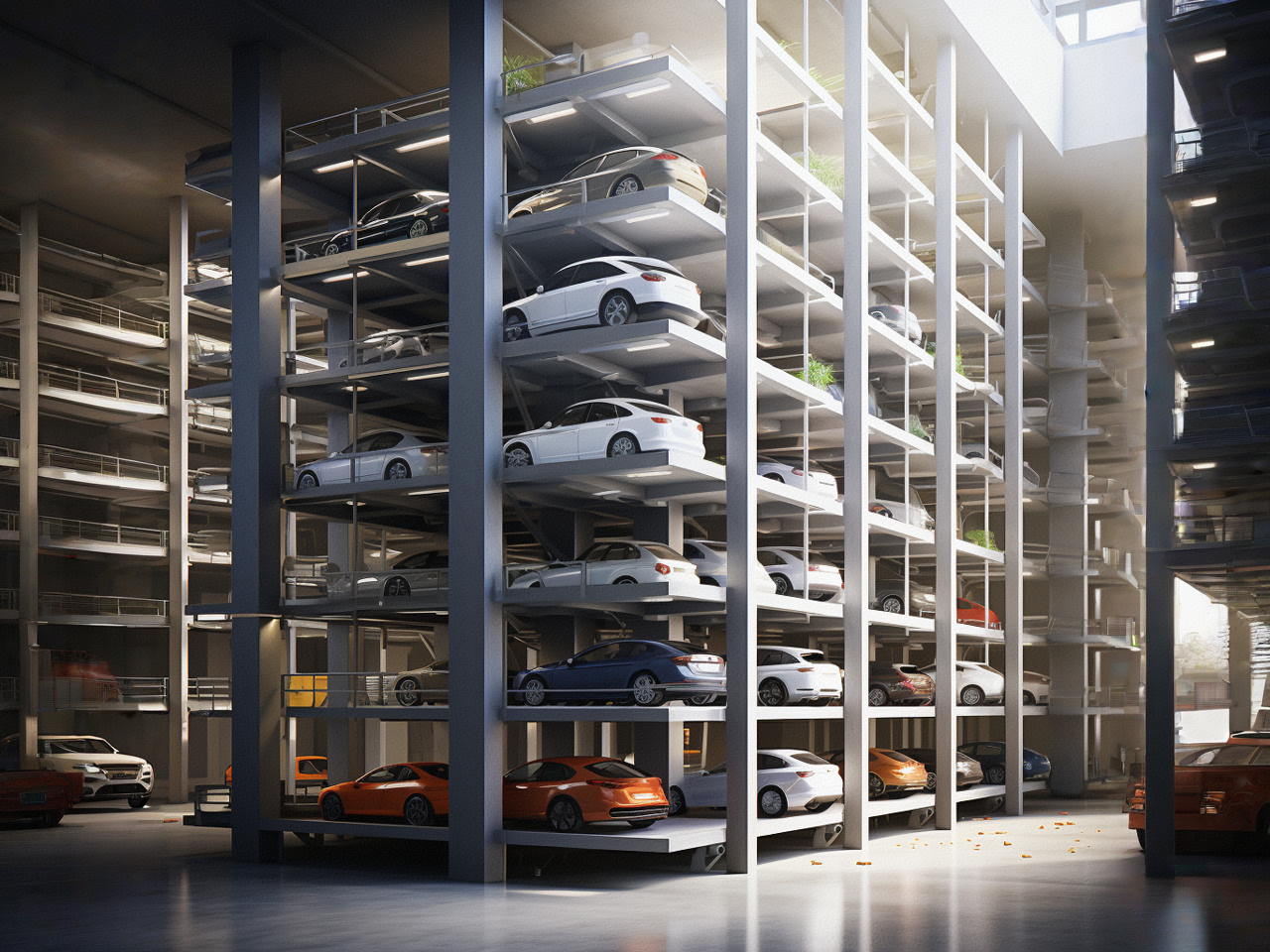 Vertical Circulation-Typed Garage