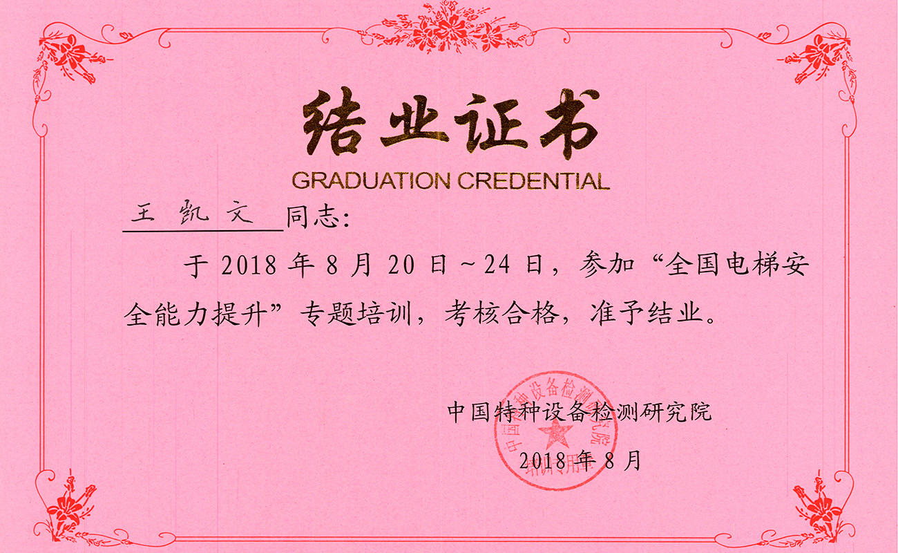 Certificate of completion Certificate of completion