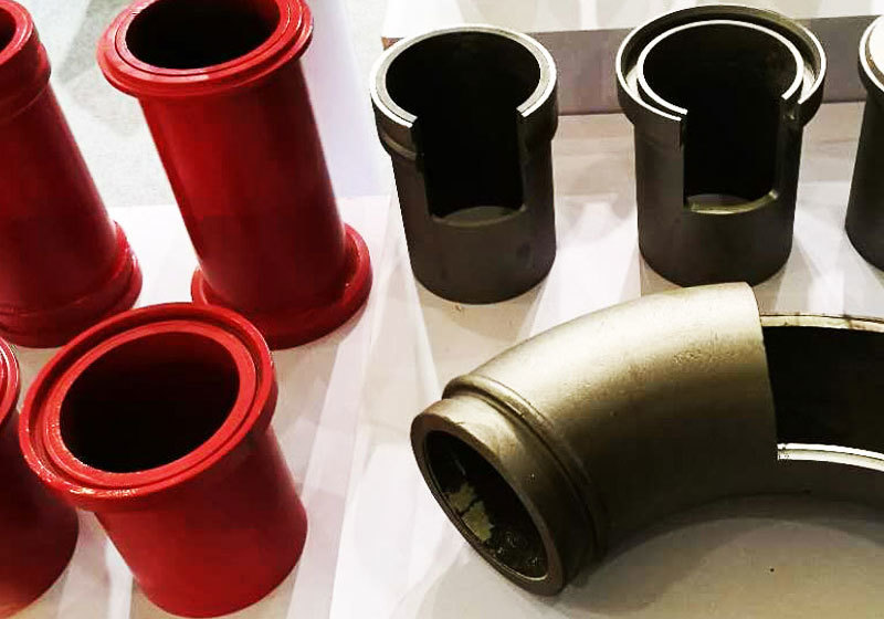 A concrete pump twin wall elbow A concrete pump twin wall elbow