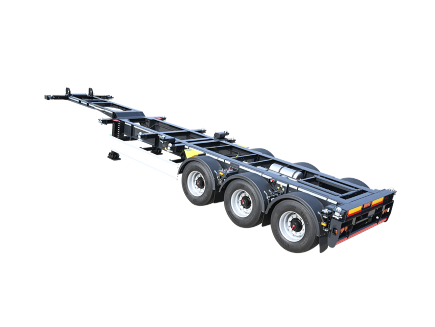 Tri-axle 20-45ft extendable skeletal trailer