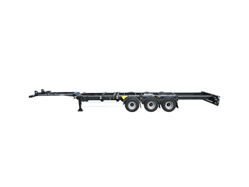 Tri-axle 20-45 ft rear extendable skeletal trailer