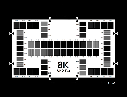 8K(UHD TV2) 分辨率测试卡200-4000 CPH