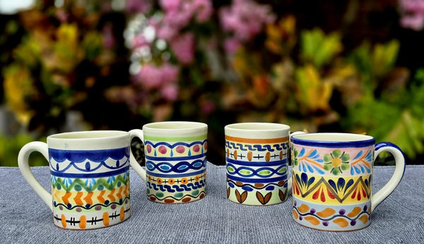 Mexican Ceramics Coffee Mug Happy Borders Mayolica Talavera handcrafts  Mexico – Gorky Gonzalez Store