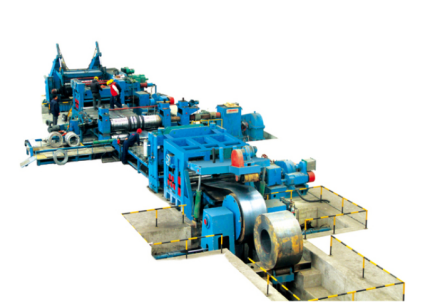 Hot-rolled coil uncoiling-siltting-leveling-cut-to- length-stacking production line