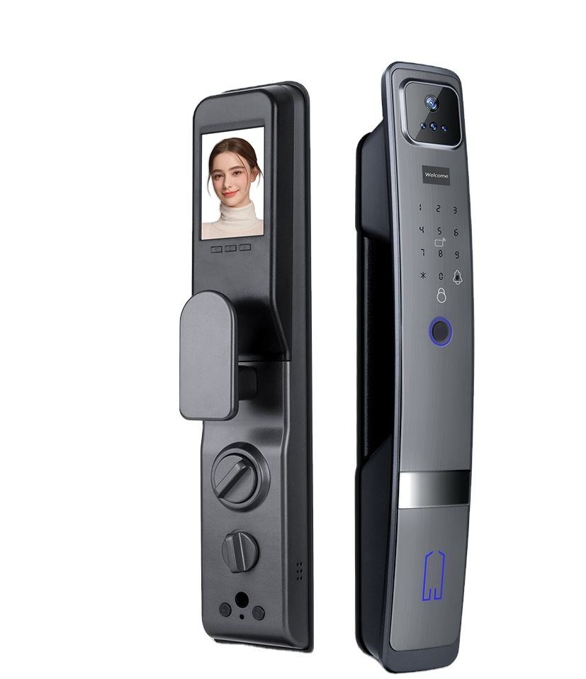 Tuta TT App Fingerpint3D Face Recognition Digital Lock Tuya Wifi Smart Door Lock With Camera