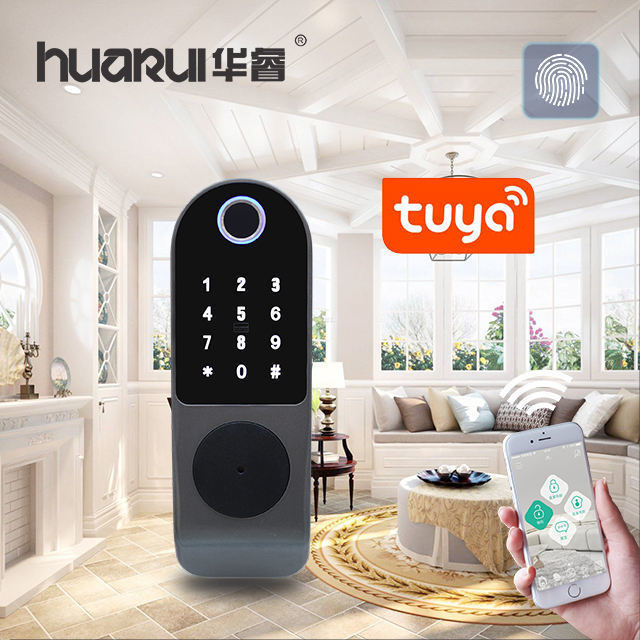 Huarui Keyless Smart Electronic Biometric Fingerprint Intelligent Door Lock Keyless Tuya Smart Gate Wifi Ttlock
