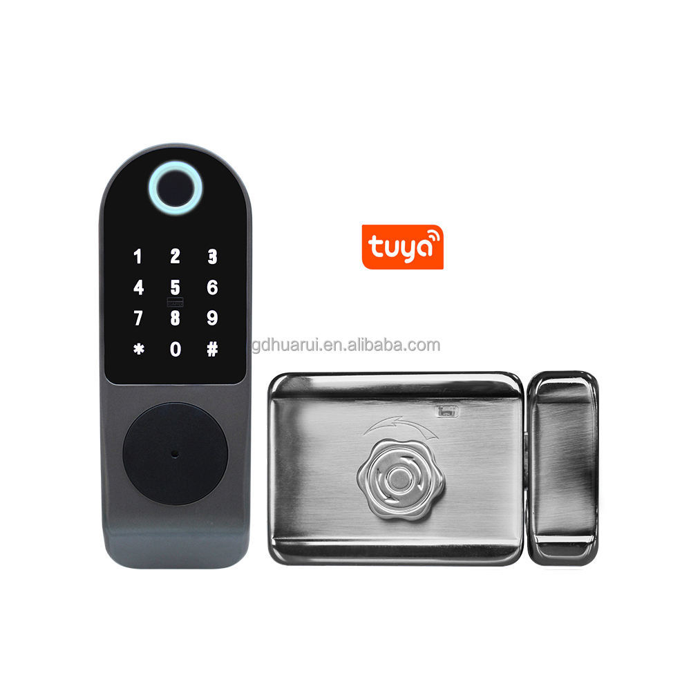 Huarui Tuya Waterproof Smart Door Lock TTLock WiFi Fingerprint Home Lever Gate Locker