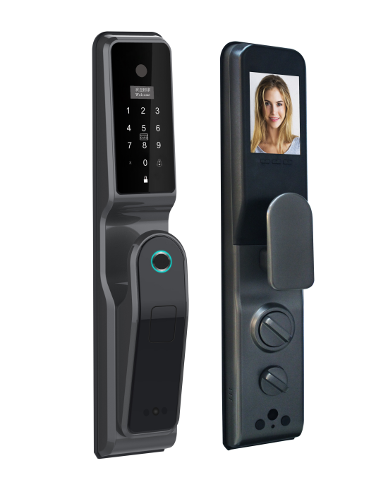 Huarui Lock Tuya Smart Digital Electronic Cerradura Inteligente Door Lock Fingerprint Touch Password Keyless Doorlock Camera