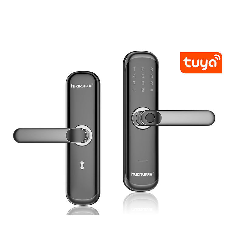 Huaruilock Tuya WiFi App Smart Door Lock Biometric Lock Fingerprint Door Handle Digital Keyless Lock