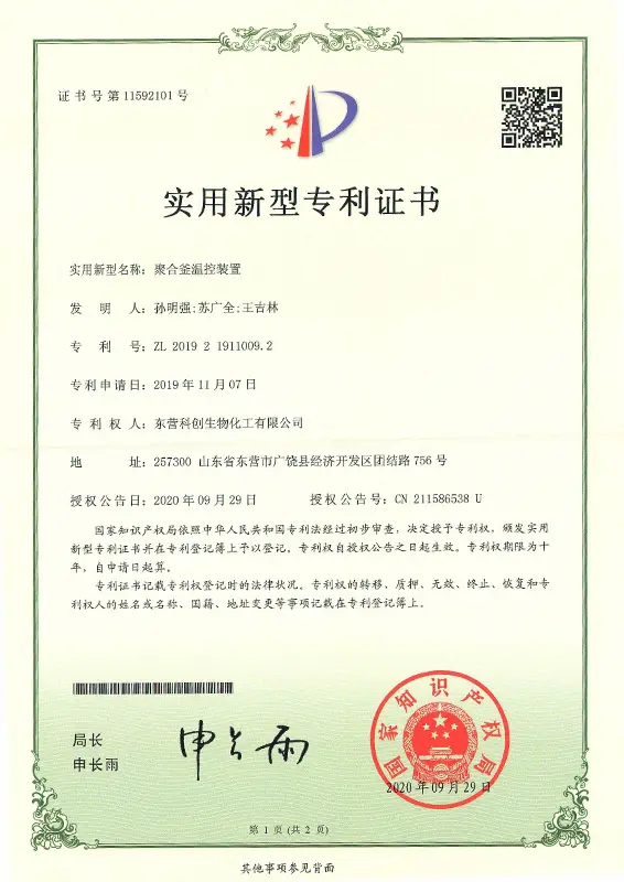 Utility model patent certificate Utility model patent certificate