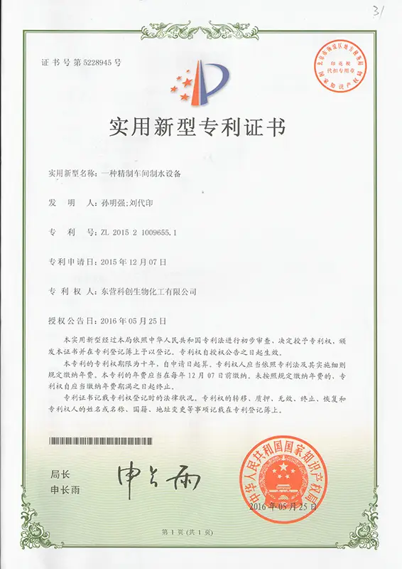 Utility model patent certificate Utility model patent certificate