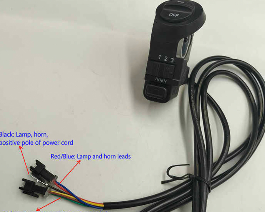 Electric Scooter Pedal Motorcycle 3-Function Combination Switch FRONT LIGHT+TURNING+HORN BUTTON Ebike Part