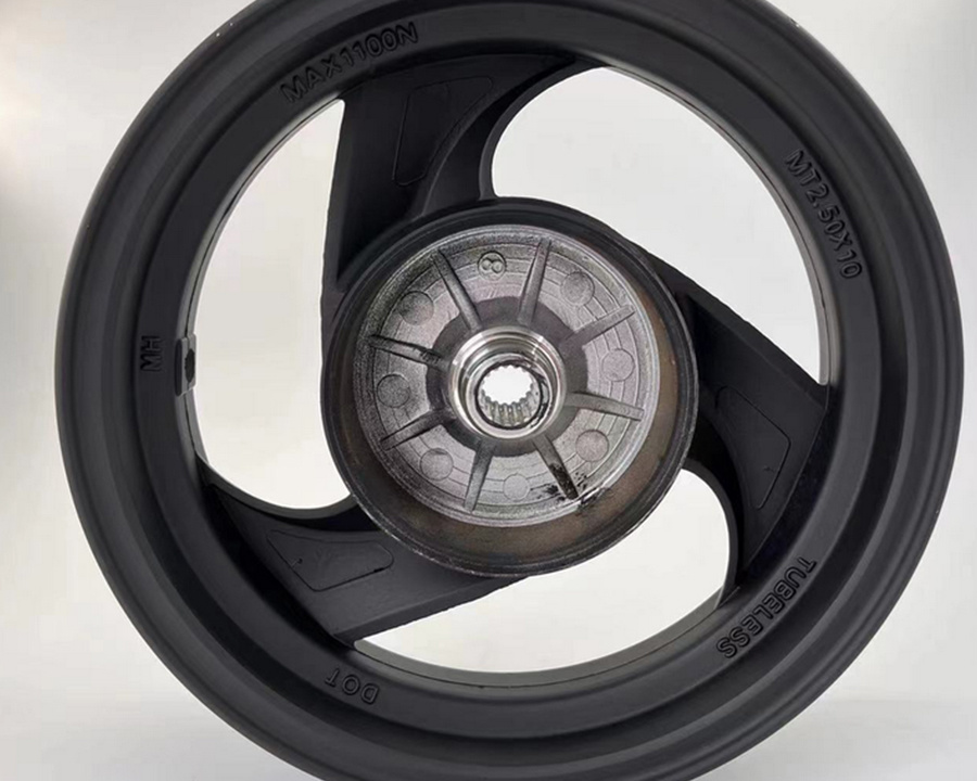 10inch Black Big Three Leaf Motorcycle Electric Vehicle Aluminum Alloy Rim Hub