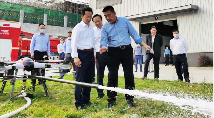 市应急管理局相关领导到中岳航空调研指导