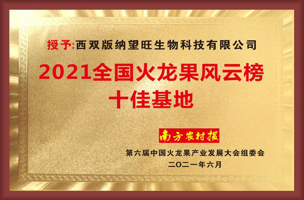 2021全國(guó)火龍果風(fēng)云榜十佳基地