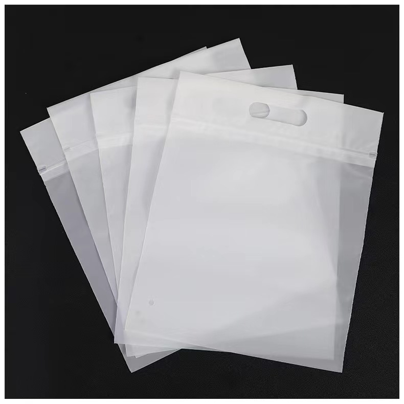 Portable self-sealed bag spot frosted bag high-end feel thickened gift bag customizable underwear packaging transparent zipper bag