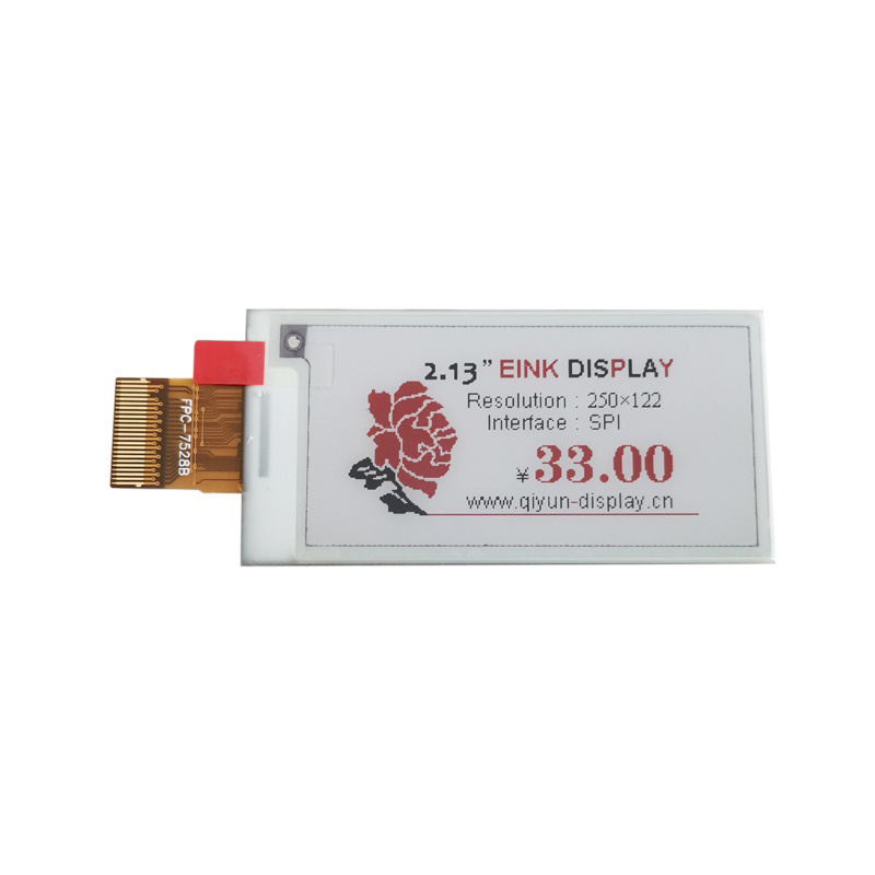 2.13寸黑白红三色电子纸显示屏eink墨水屏QYEG0213RWS800