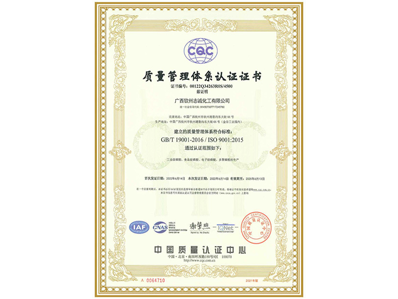 quality management system certification