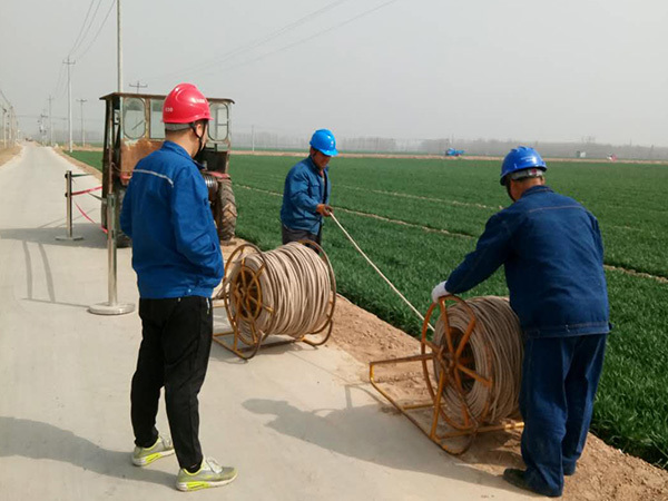 齊河110kv洪州站線路配出工程施工現(xiàn)場