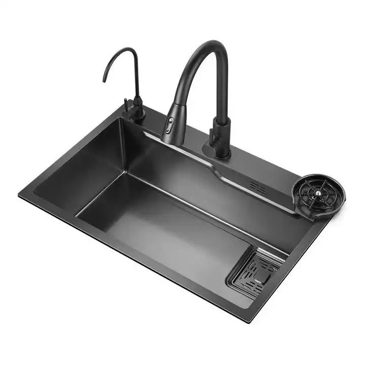 Fregadero de cocina de acero inoxidable con grifo Lavabo de alta calidad
