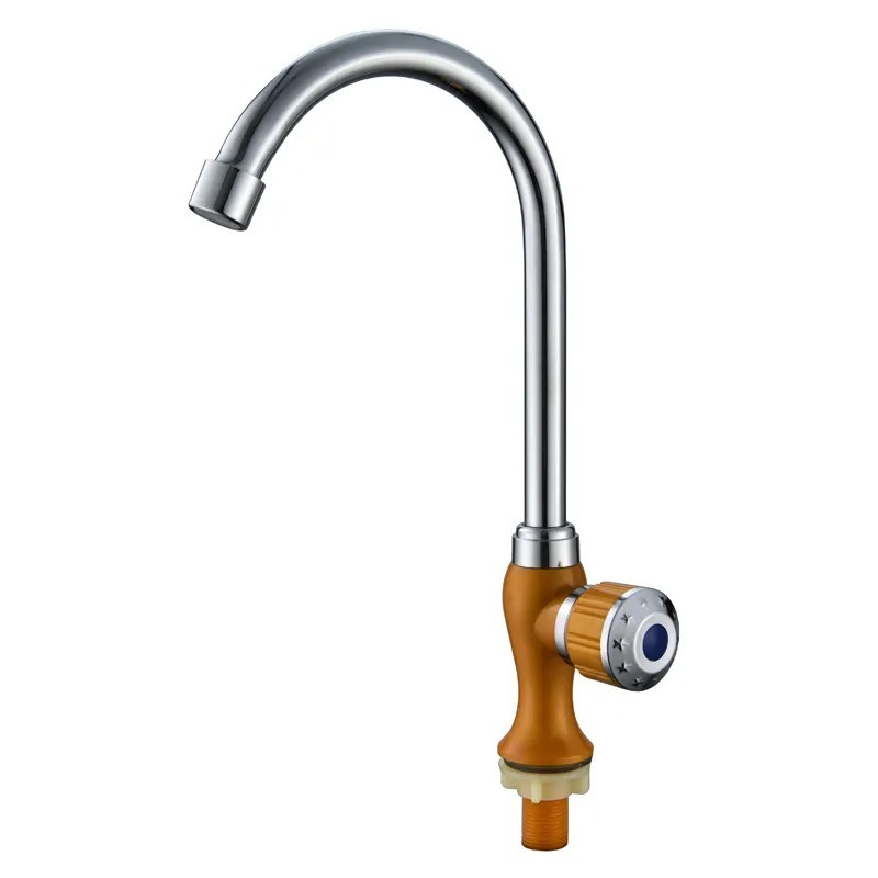 Grifo de cocina de plástico ABS Grifería mezcladora de pico largo giratorio