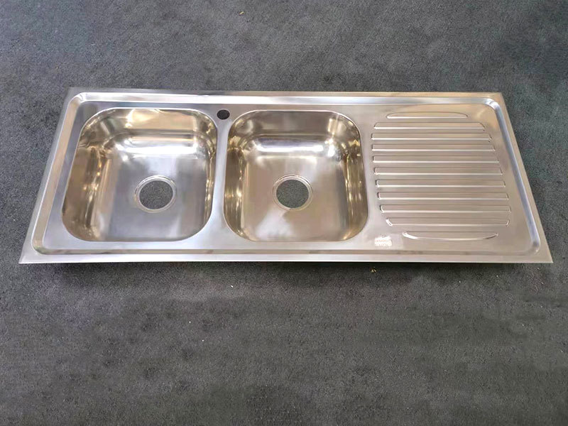 Fregadero de cocina de acero inoxidable Lavabo de doble tazón con tablero de drenaje
