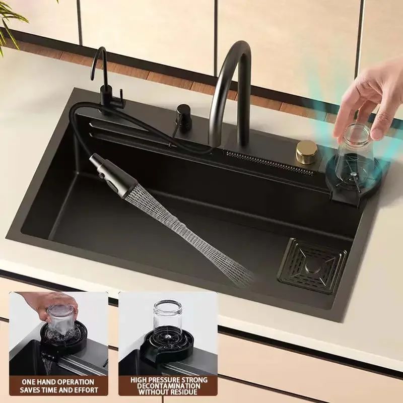 Fregadero de cocina de acero inoxidable con grifo Lavabo de alta calidad