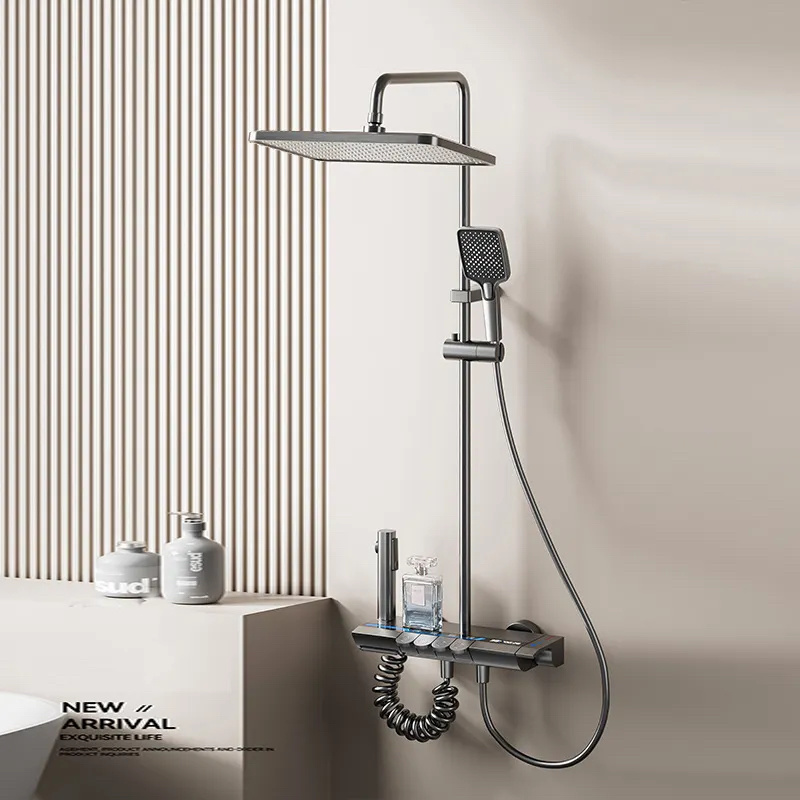 Ducha de baño con tecla de piano Grifería mezcaldora con pantalla digital
