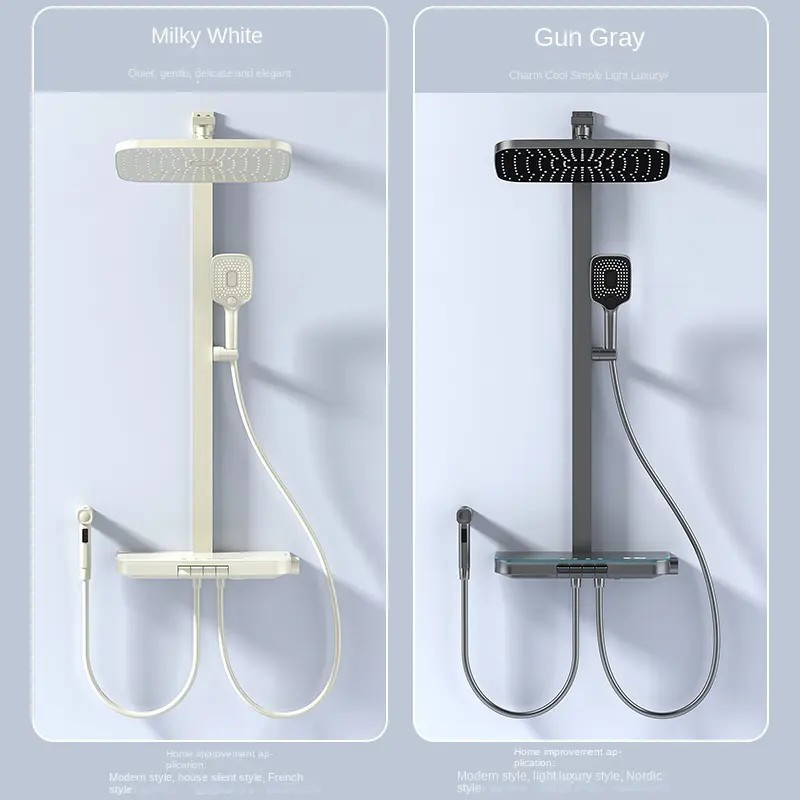 Bathroom Rainfall Shower Set Thermostatic Mixer Tap Faucet