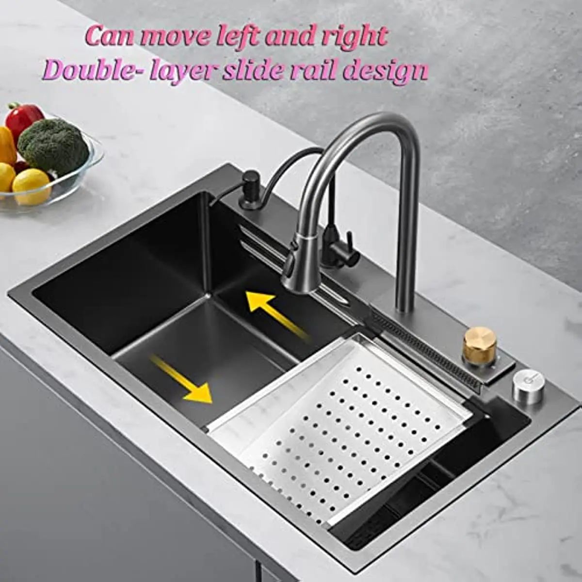 Fregadero de cocina de acero inoxidable Con grifo Lavabo de multifución