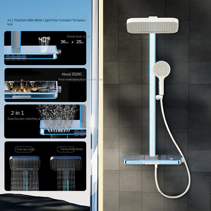 Ducha de baño con masaje de lumbar Grifería mezcaldora con pantalla digital