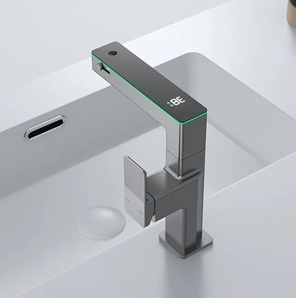 Bathroom Basin Faucet Mixer Tap with Light and Temperature Display