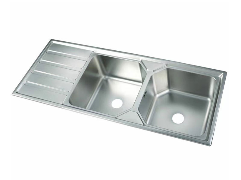 Fregadero de cocina de acero inoxidable Lavabo de doble tazón con tablero de drenaje