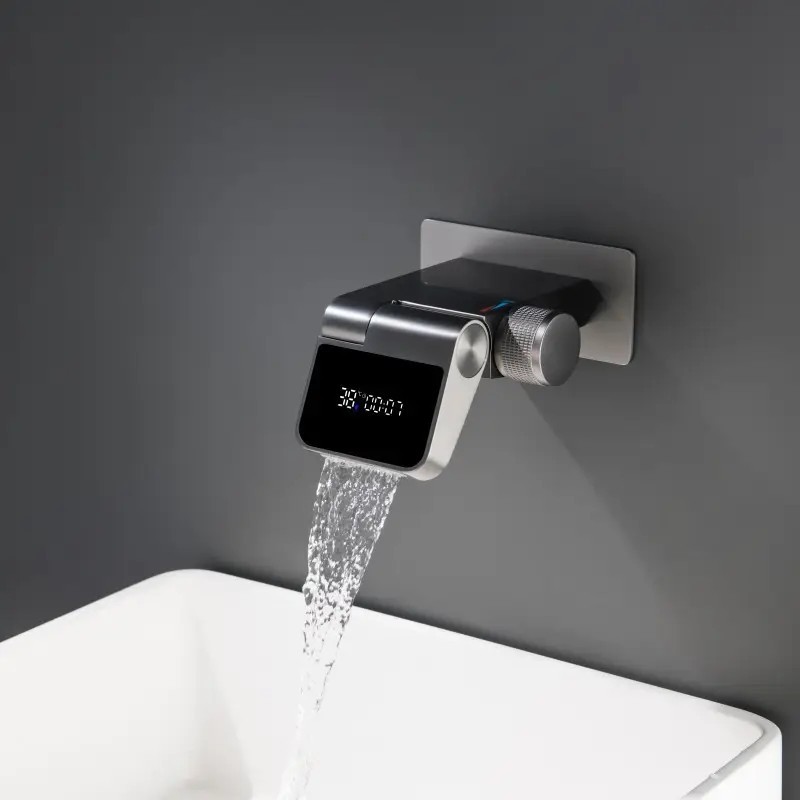 Grifo de lavabo ocultado en la pared Grifería de lavatorio con pantalla digital