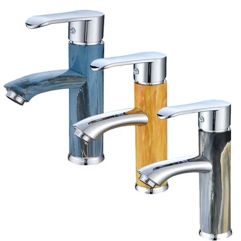 Grifo de lavatorio de agua fría y caliente de material plástico ABS Grifería mezcladora