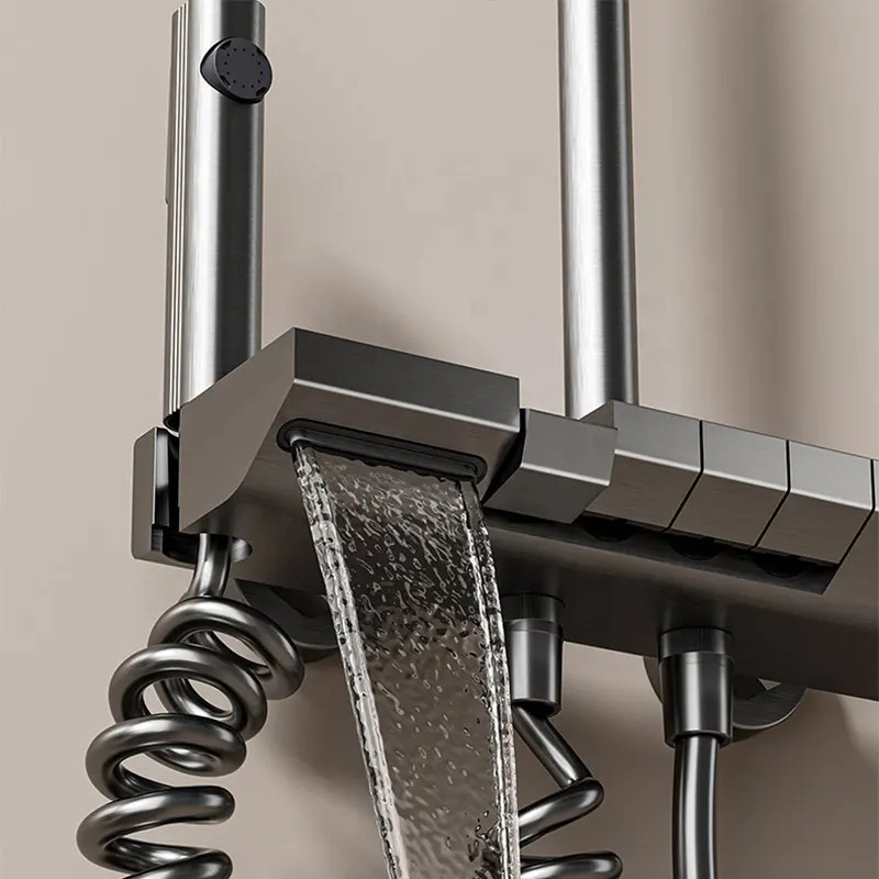 Ducha de baño con tecla de piano Grifería mezcaldora con pantalla digital