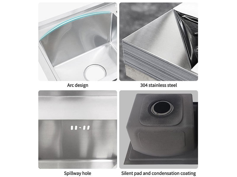 Fregadero de cocina de acero inoxidable Lavabo de doble tazón